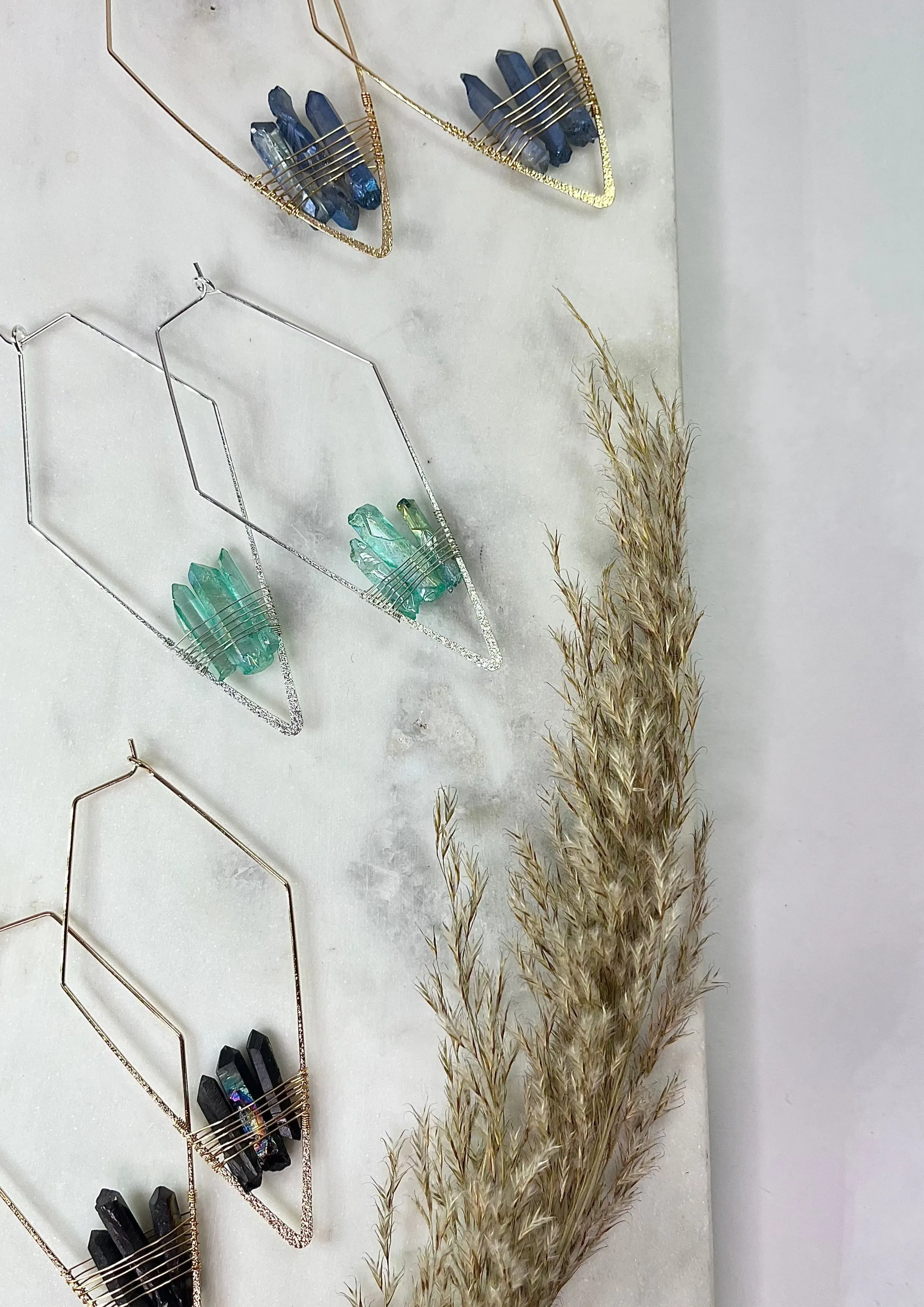 Geometric Gemstone Earrings