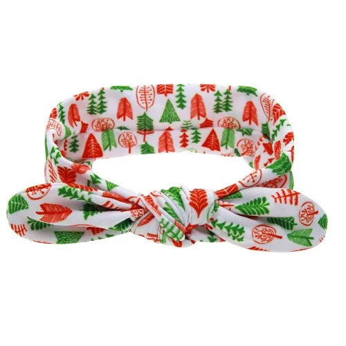 Girl DIY Rabbit Ears Headband cartoon pattern dot Turban Knot Headwrap Hair Band Halloween gift