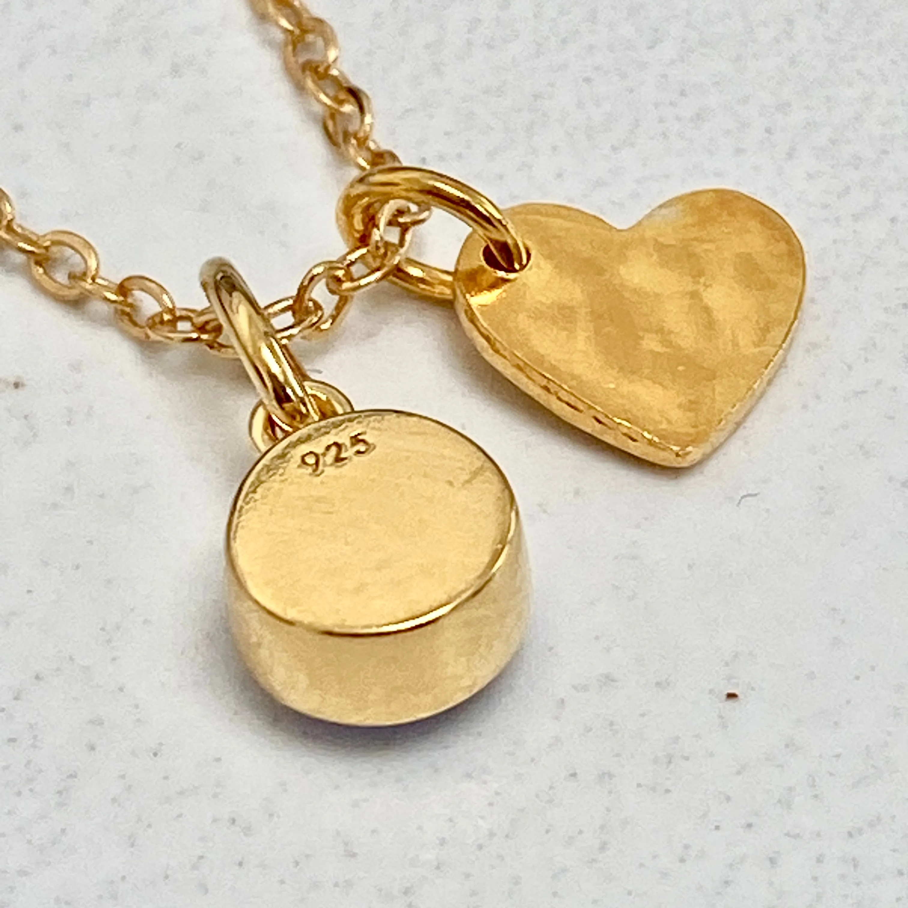 Gold Heart Birthstone Necklace