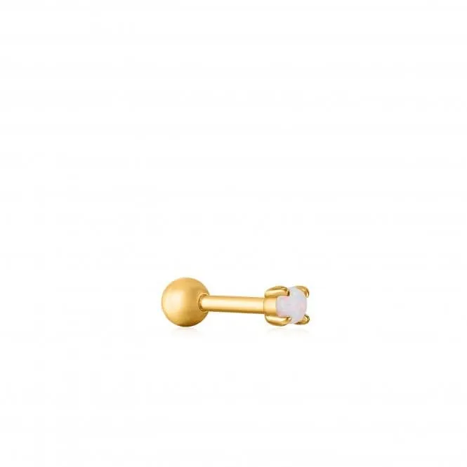 Gold Kyoto Opal Cabochon Single Stud Earring E034-01G