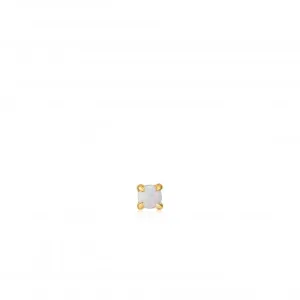 Gold Kyoto Opal Cabochon Single Stud Earring E034-01G