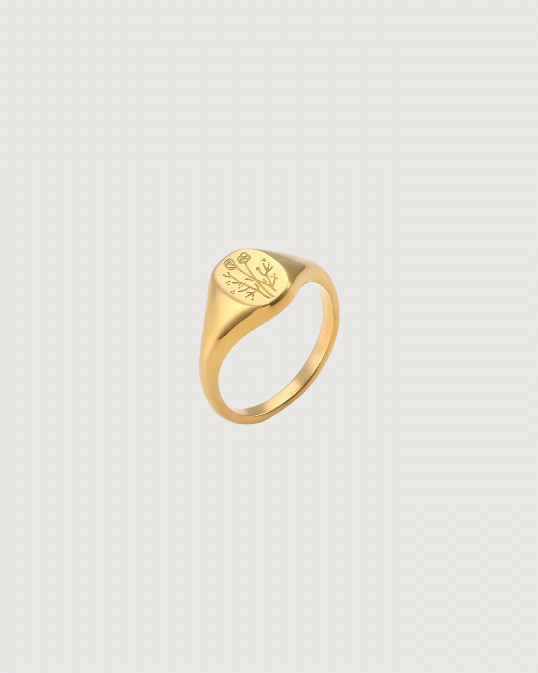 GOLDEN BLOOM SIGNET RING – 18K GOLD