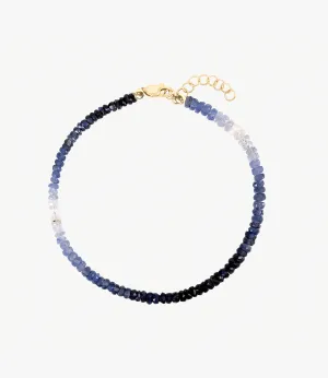 Graduated Blue Sapphire Beaded Bracelet