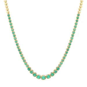 Graduated Emerald Tennis Necklace
