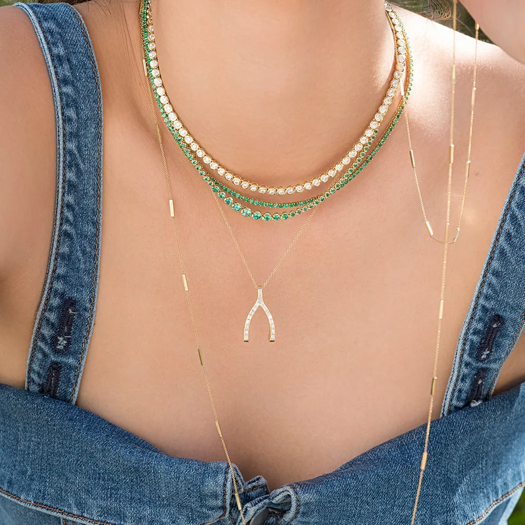 Graduated Emerald Tennis Necklace