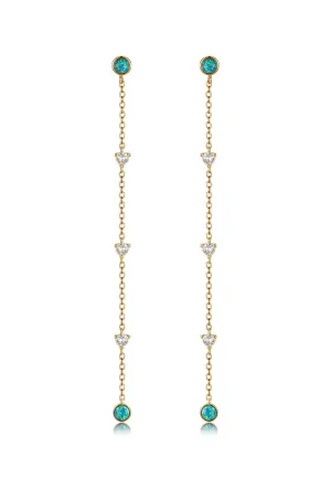 Green Kyocera Opal Drop Earrings