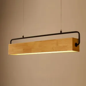 Halfdan Nordic Wooden Bar Pendant Light