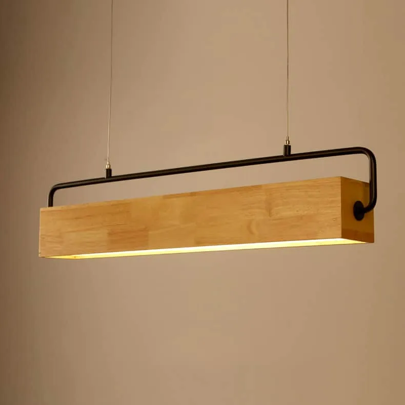 Halfdan Nordic Wooden Bar Pendant Light