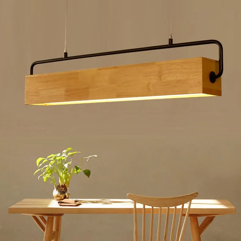 Halfdan Nordic Wooden Bar Pendant Light