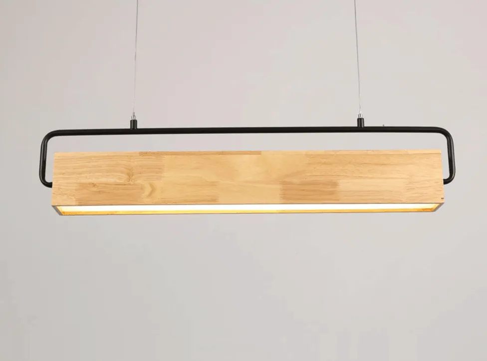 Halfdan Nordic Wooden Bar Pendant Light