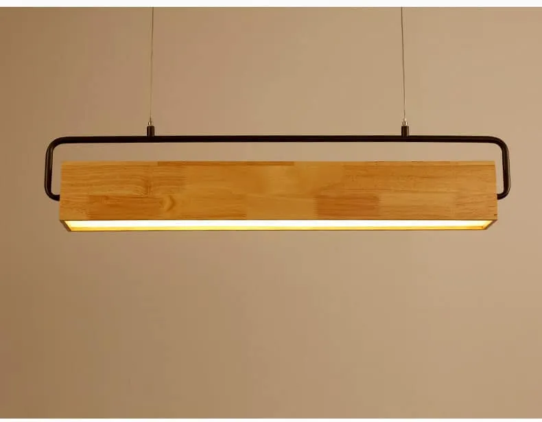 Halfdan Nordic Wooden Bar Pendant Light
