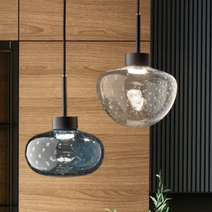 Hand-Blown Modern Fine Italian Ceiling Pendant Lamp w/ Murano Glass