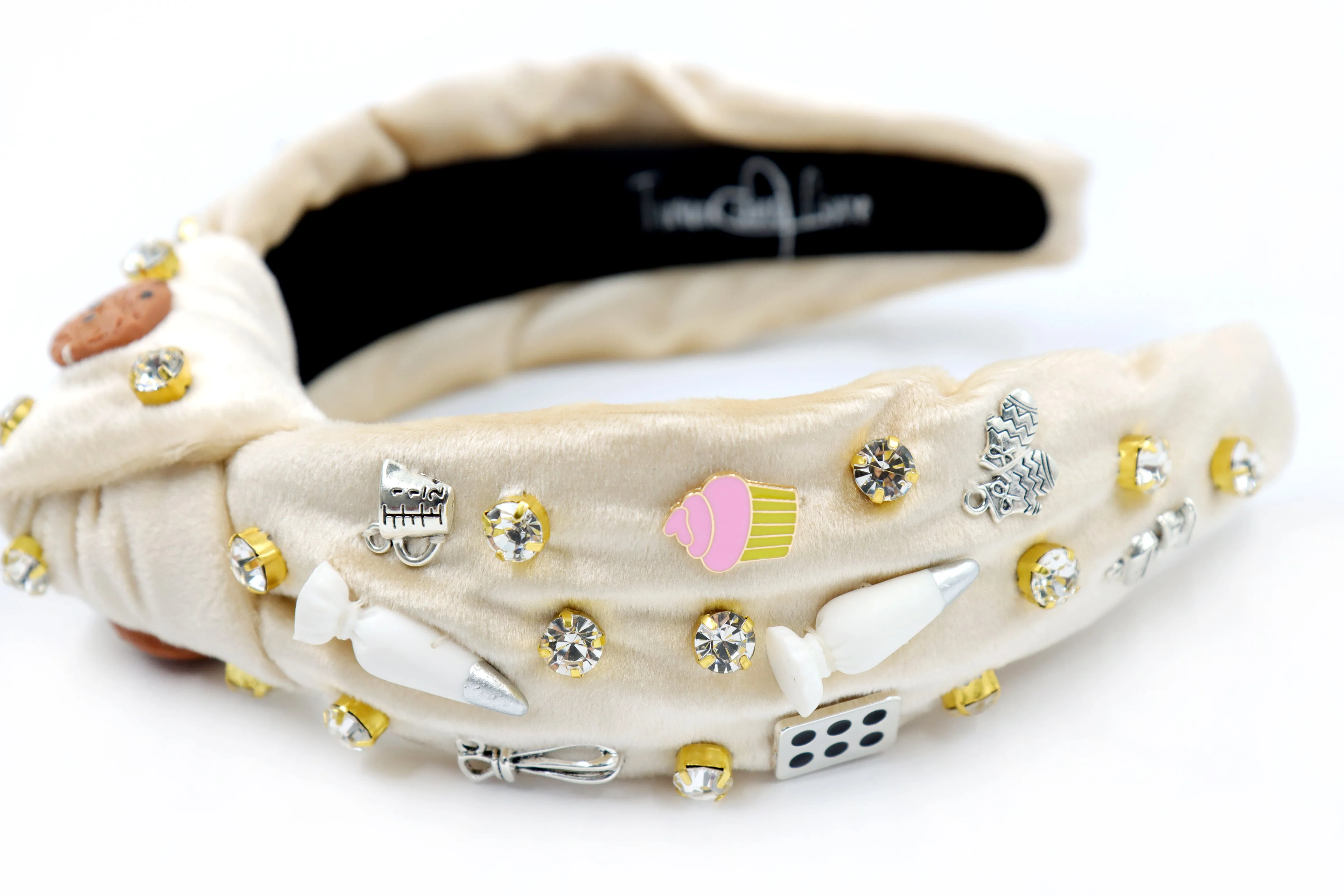 Hand Sewn Baking Love Jeweled Knot Headband