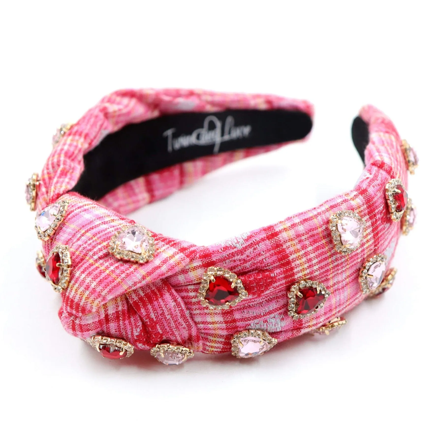 Hand Sewn Valentines Jeweled Knot Headband