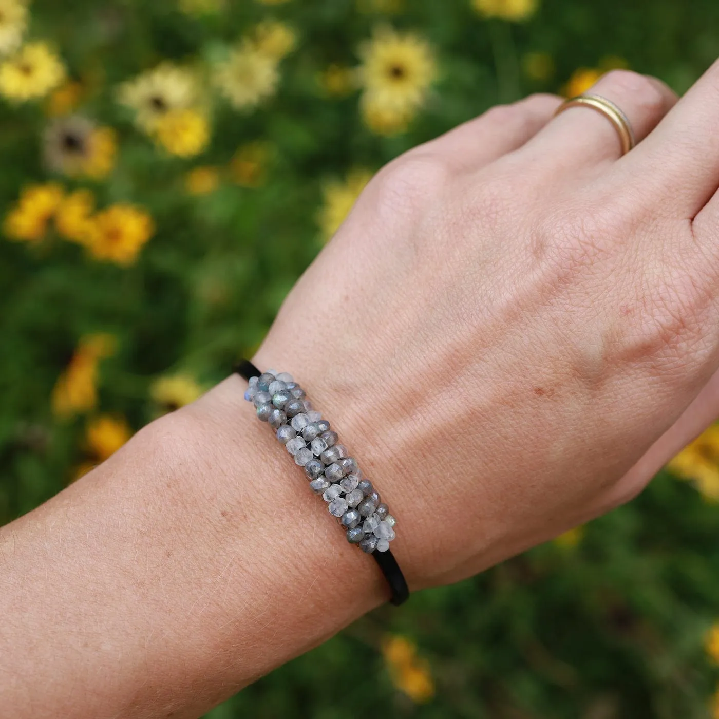 Hand Stiched mix of Mystic Labradorite and Moonstone