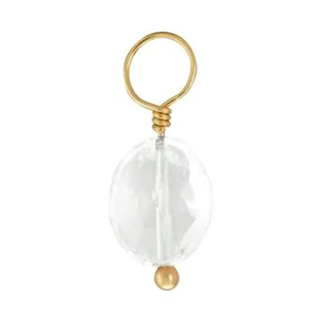 Heather B. Moore Clear Quartz Faceted Flat Gemstone