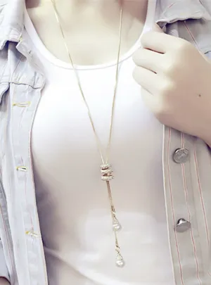 HOT Simulated Pearl Crystal Long Sweater Chain