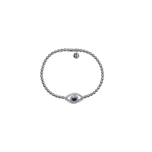 Hulchi Belluni 18K White Gold Element Diamond and Sapphire Eye Bracelet