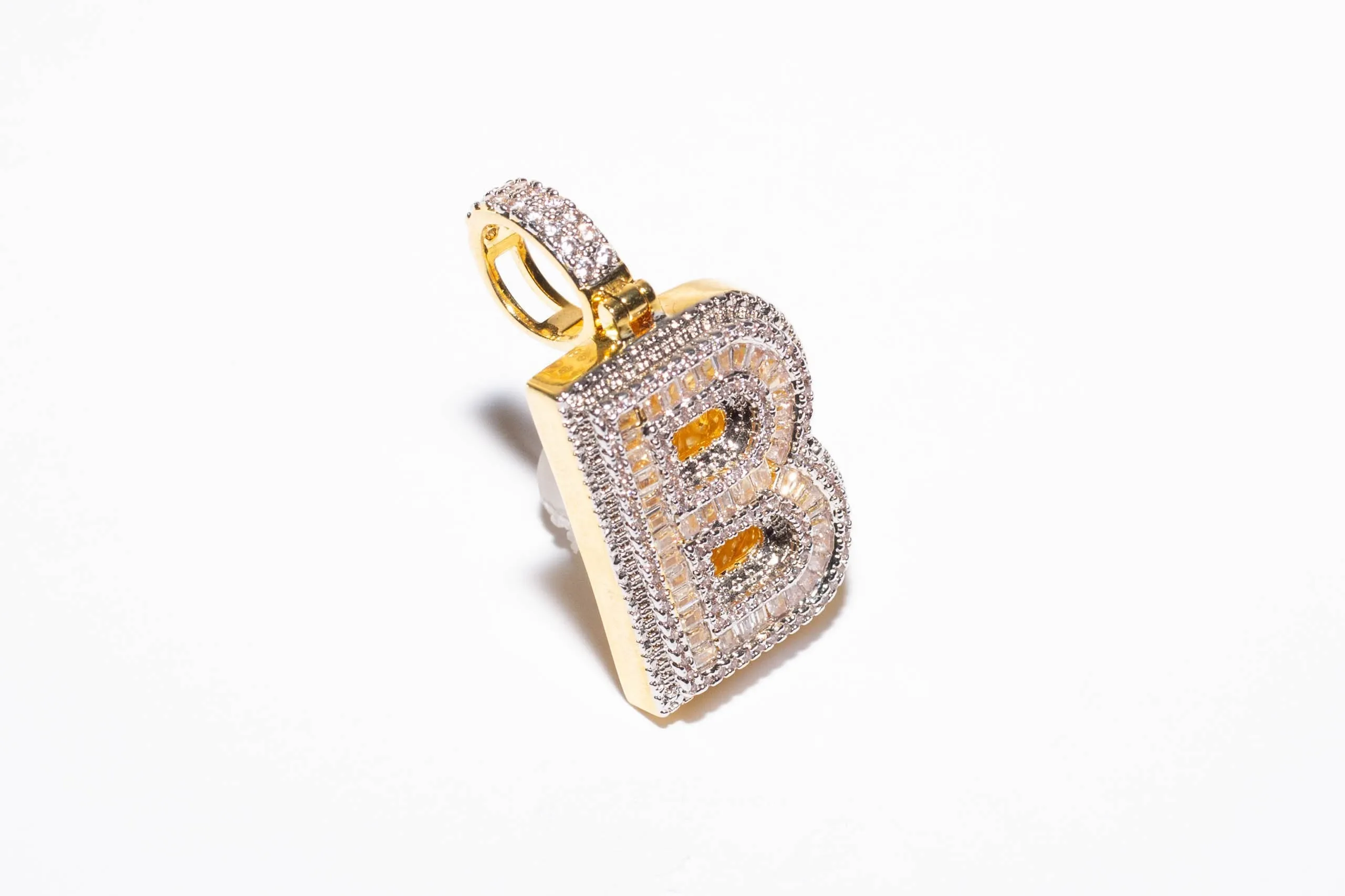 Iced Out Baguettes Initial Letter “B"