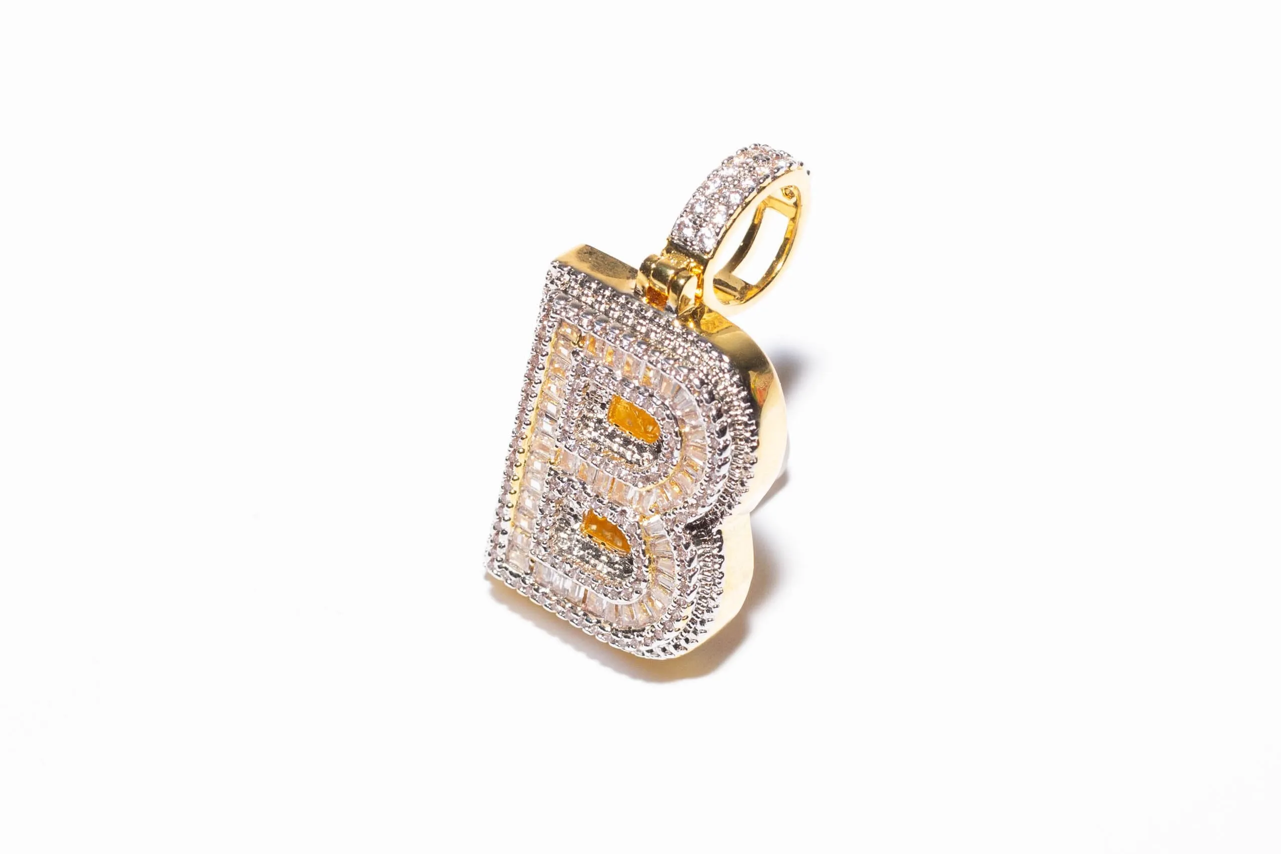 Iced Out Baguettes Initial Letter “B"