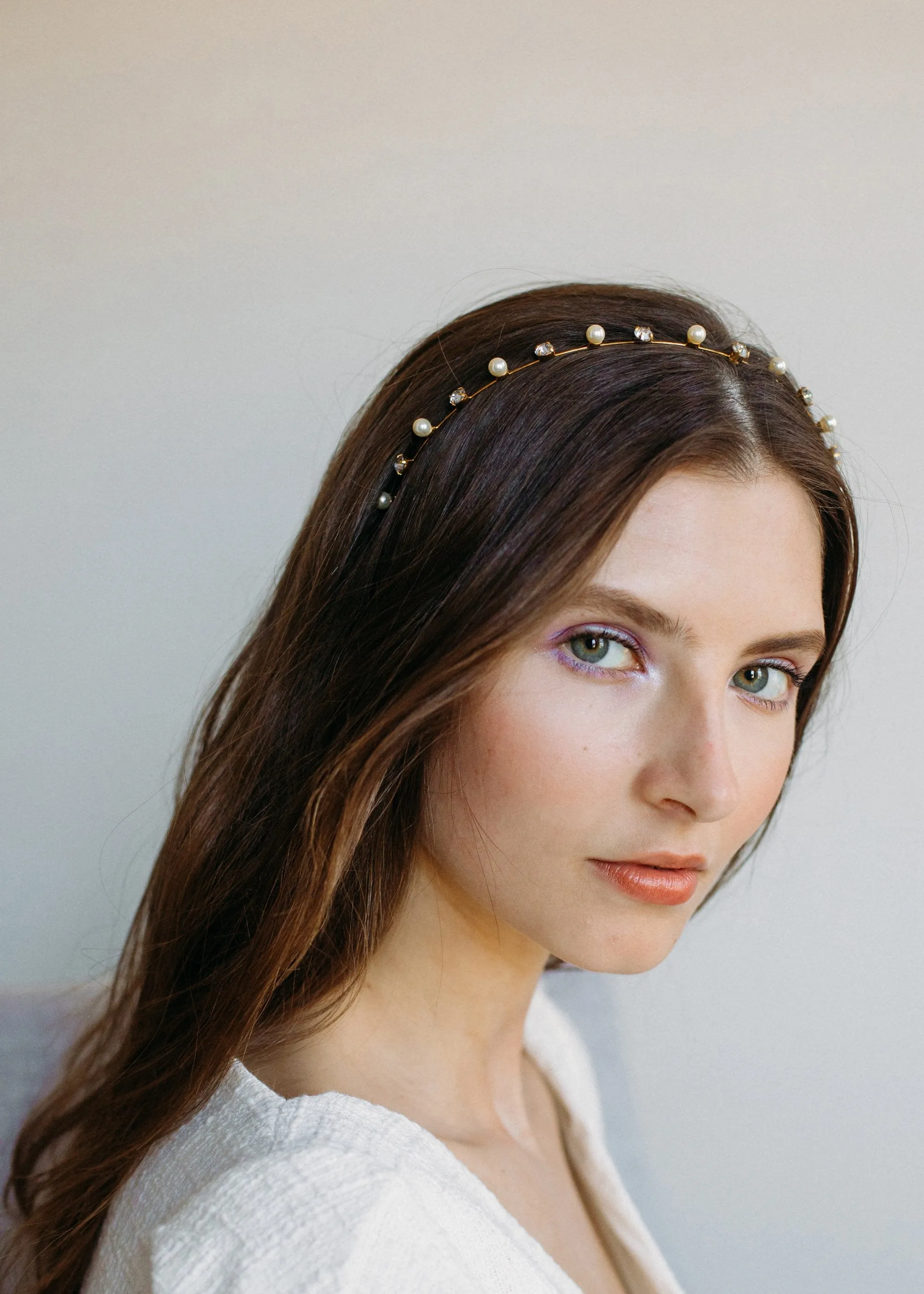 Ines Headband -- Crystal Antique Gold