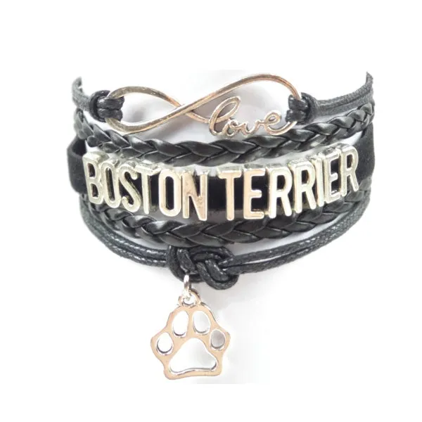 Infinity Love Boston Terrier Bracelet