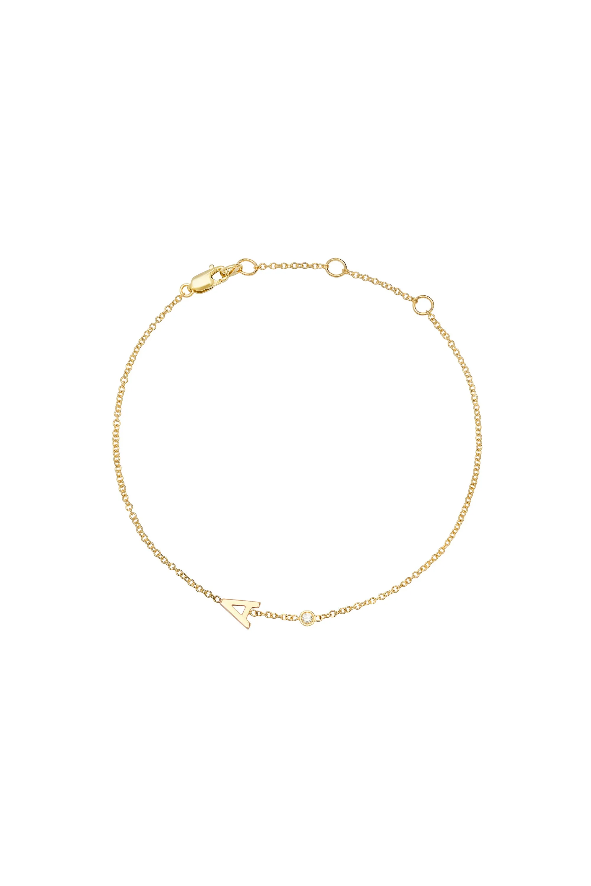 Initial and Diamond Bracelet