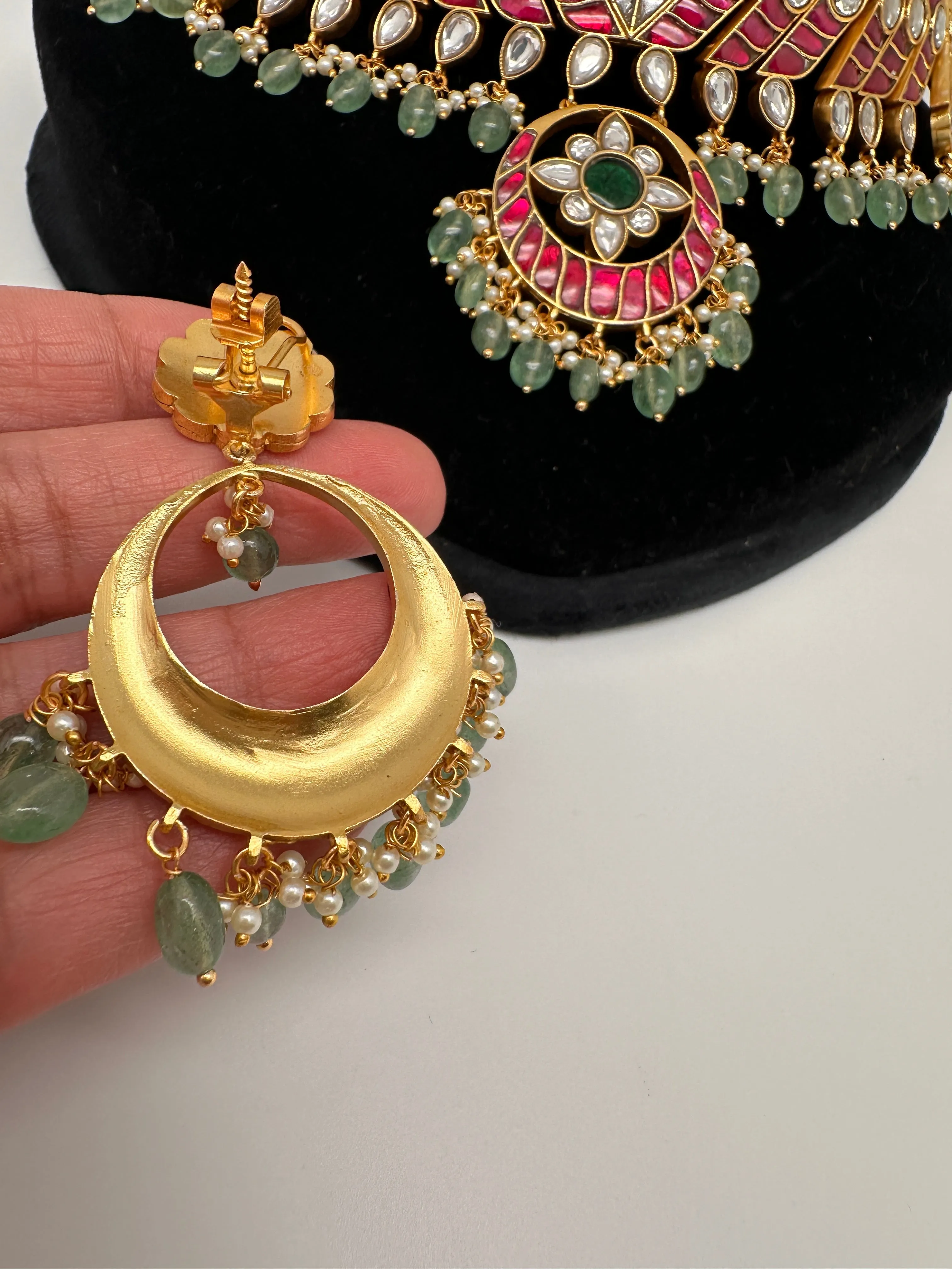 Jadau Kundan Choker with Chandballi Earrings