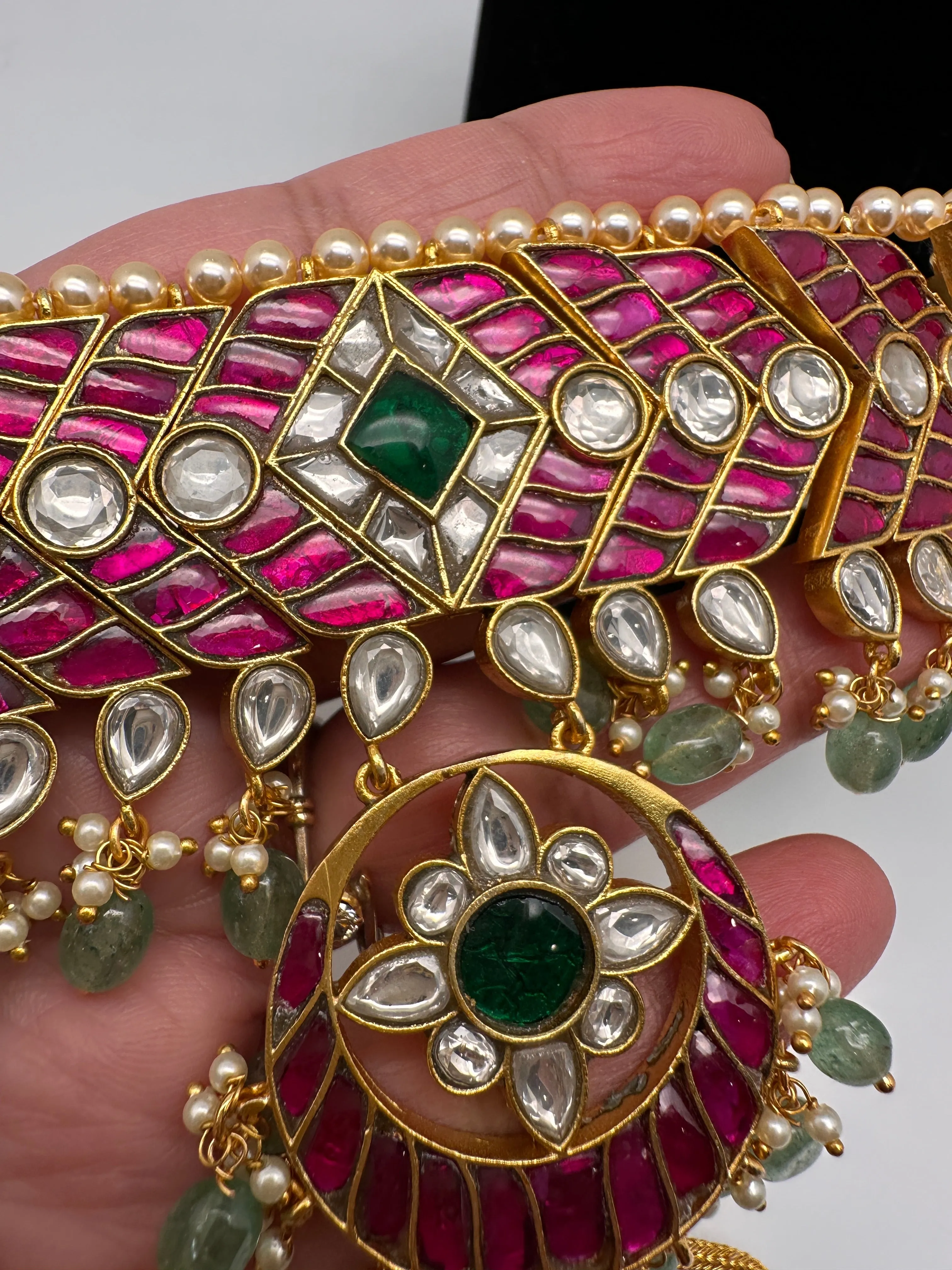 Jadau Kundan Choker with Chandballi Earrings