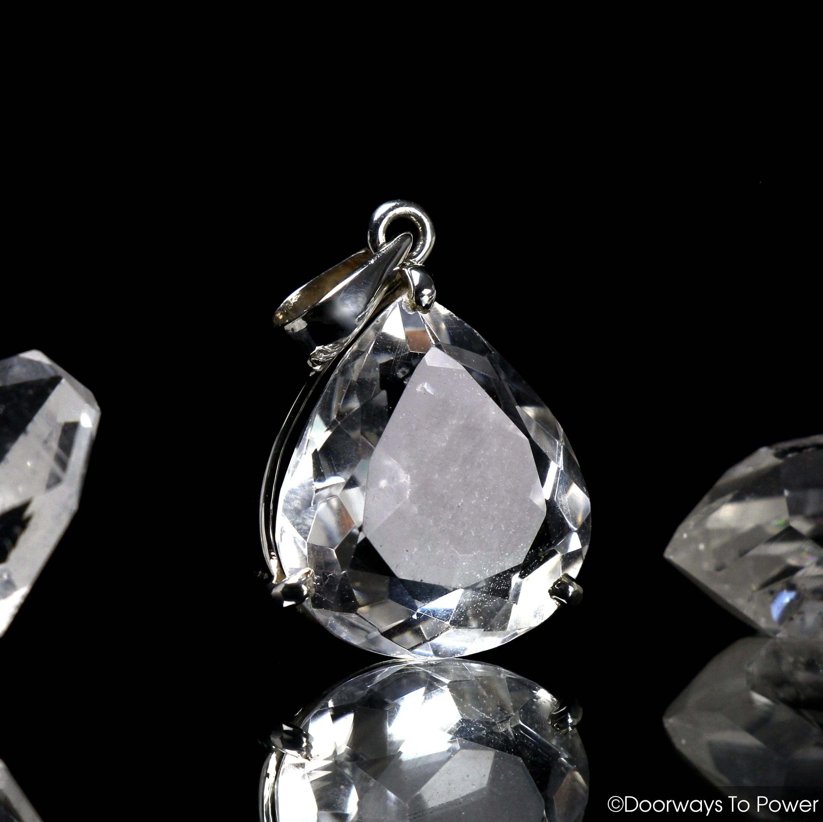 John of God Quartz Fine Faceted Gemstone Crystal Pendant (RESERVED for M)