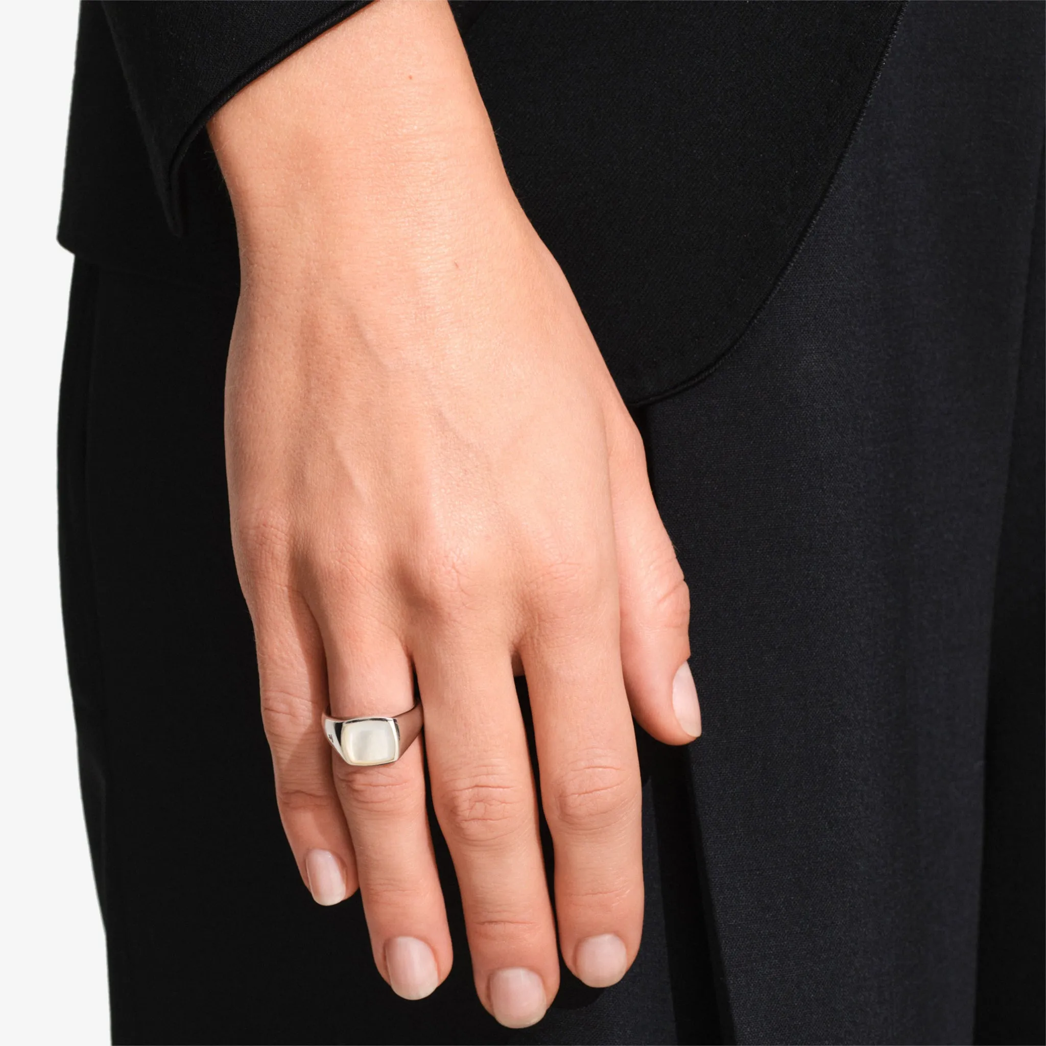 Kay Ring White Mother of Pearl Silver