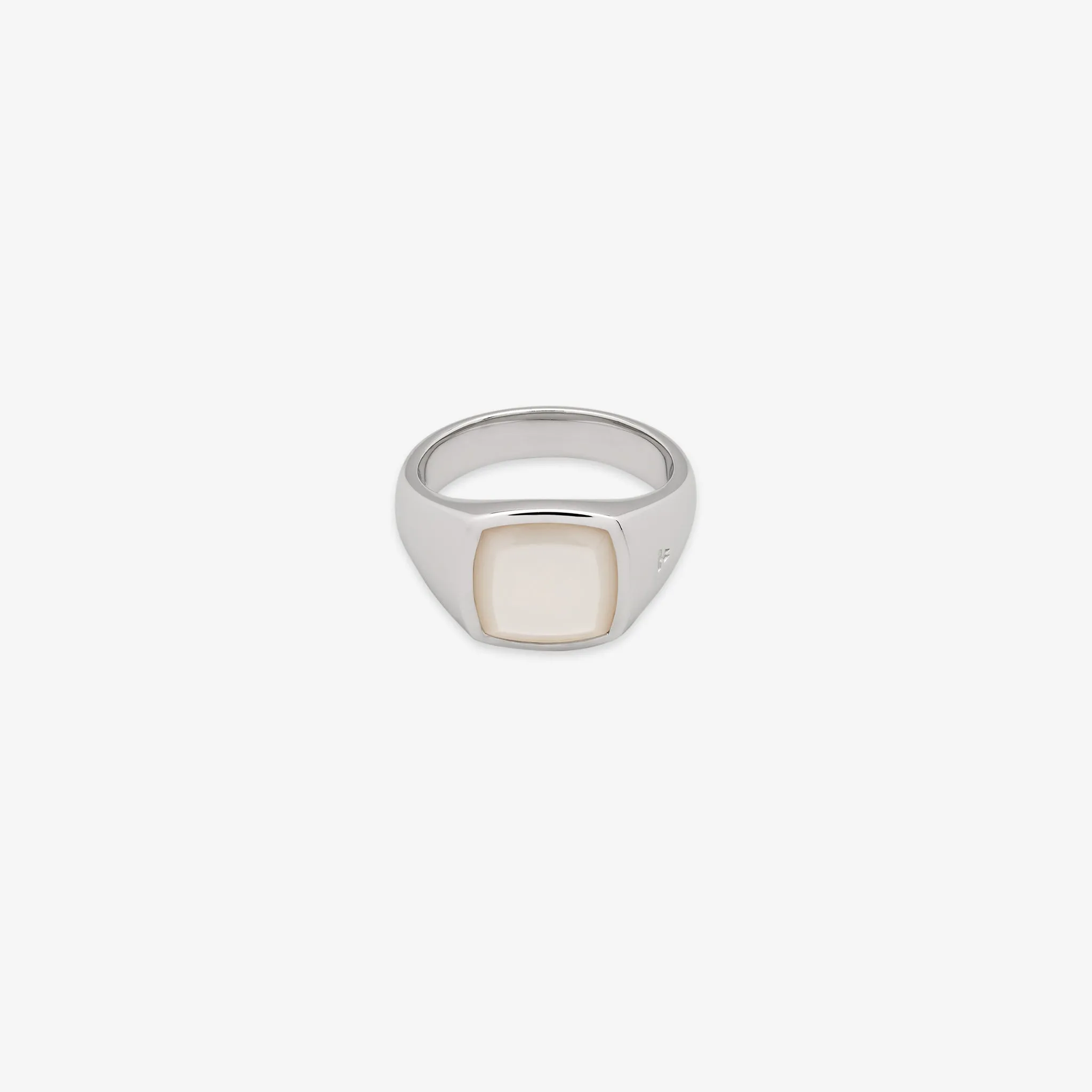Kay Ring White Mother of Pearl Silver