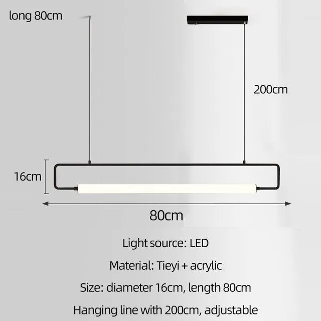 Kitchen Island Led Pendant Lights Bar Restaurant Chandelier Black Coffee Shop Minimalist Decoration Interior Lighting Chandelier