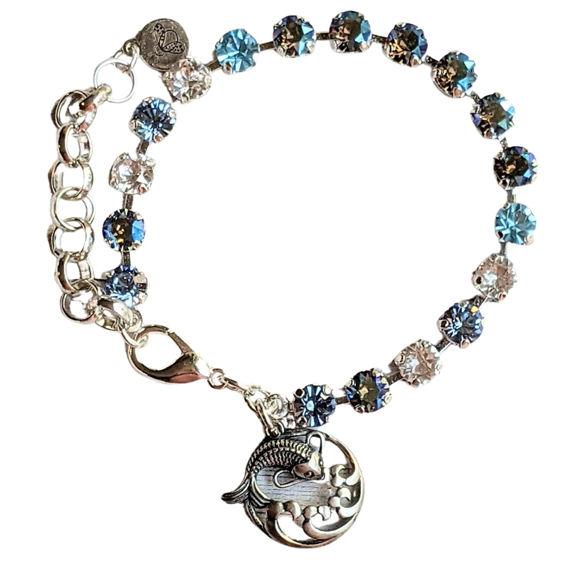 Koi Pendant Faceted Crystal Bracelet