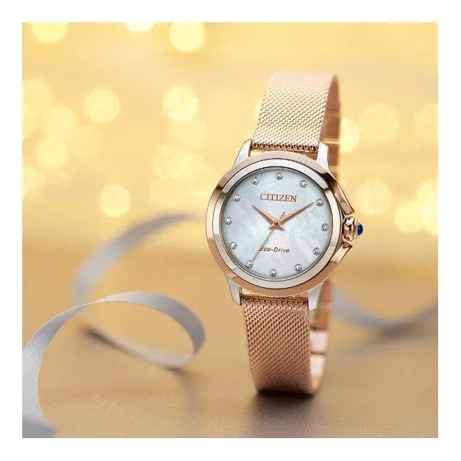 Ladies Bracelet Dress Stainless Steel Pink Watch EM0796-75D