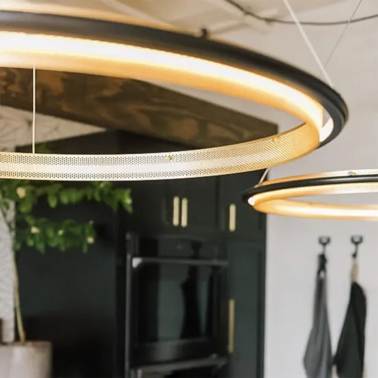 Lanuda Round Ring Grid Frame Pendant Light