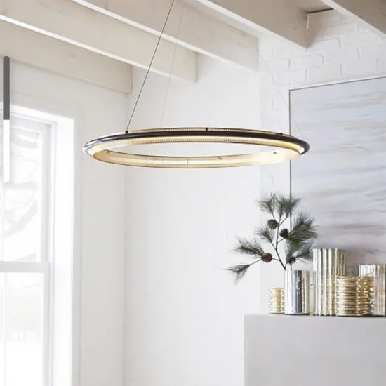 Lanuda Round Ring Grid Frame Pendant Light