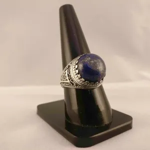 Lapis Lazuli Circle Ring Unisex (925) Sterling Silver