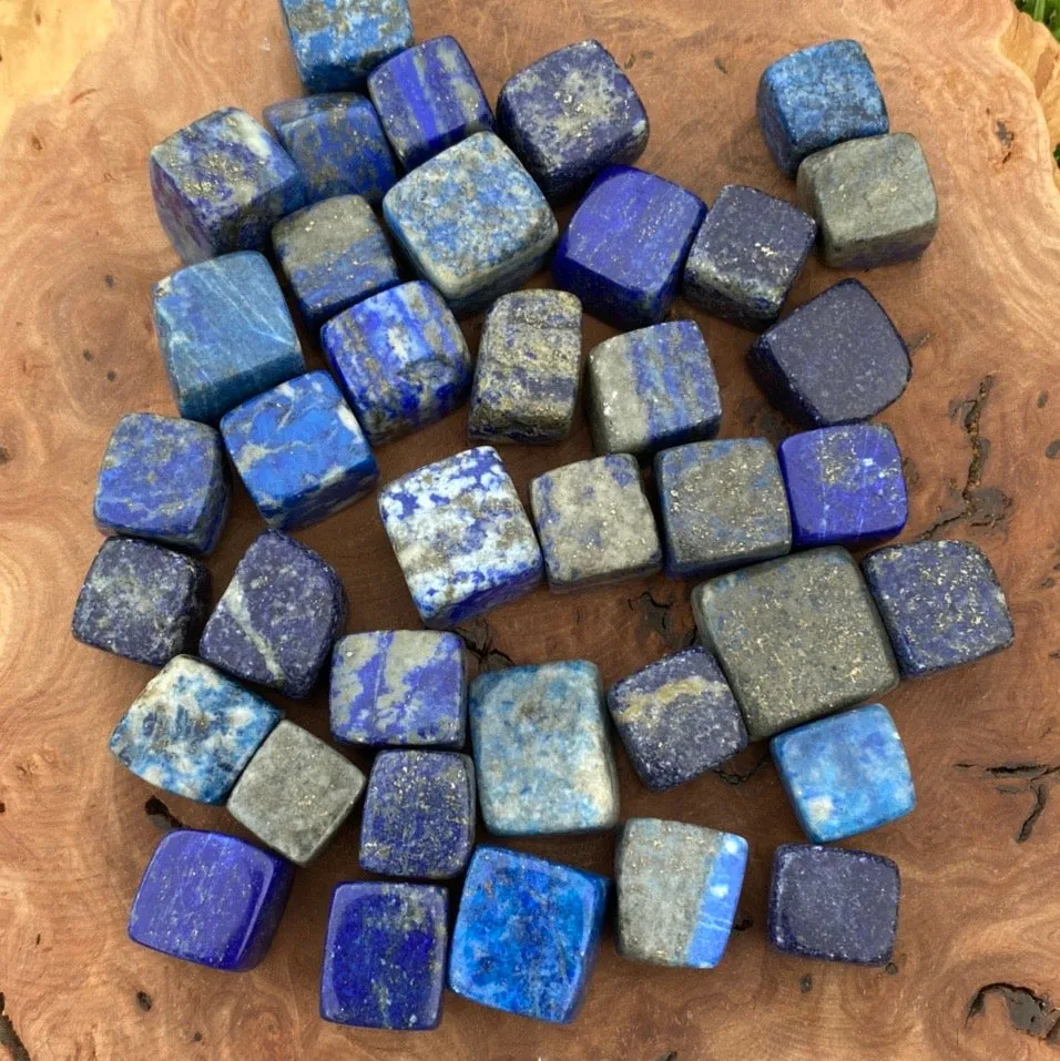 Lapis Lazuli cubed Tumble-stone / tumbled stone
