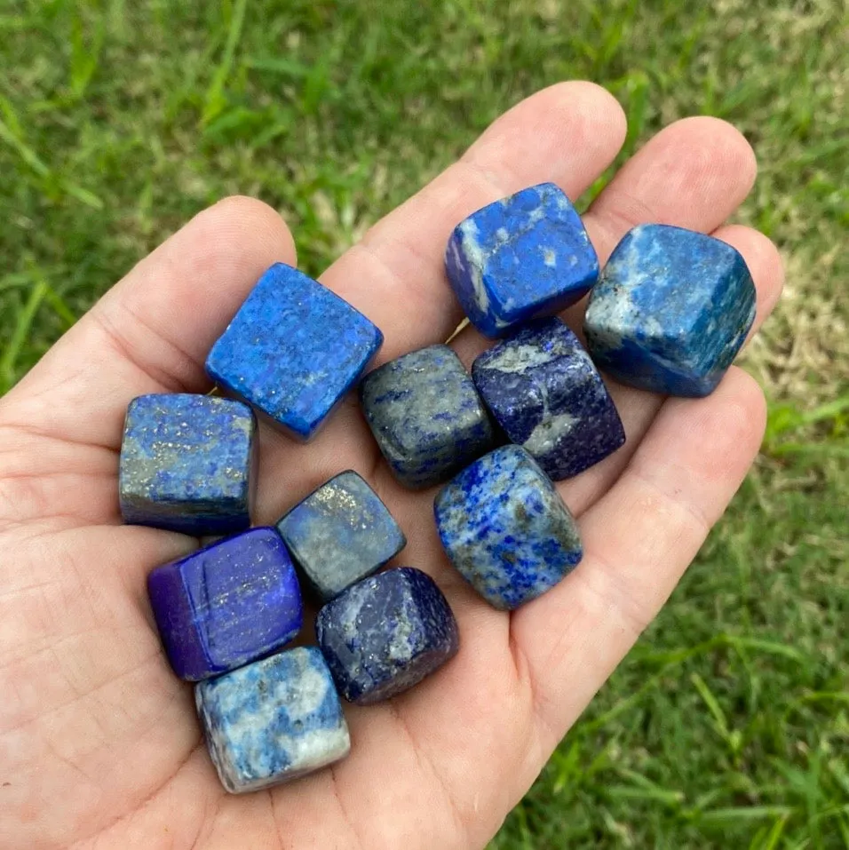 Lapis Lazuli cubed Tumble-stone / tumbled stone