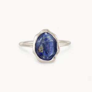 lapis lazuli mood ring silver - sterling silver, lapis lazuli
