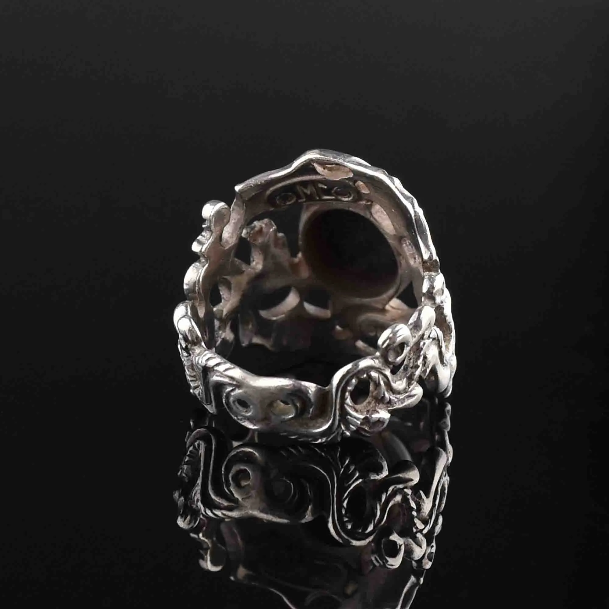 Lapis Lazuli Silver Dragon Statement Ring, Sz 8