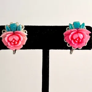Late 50s/ Early 60s Rose Clip Earrings