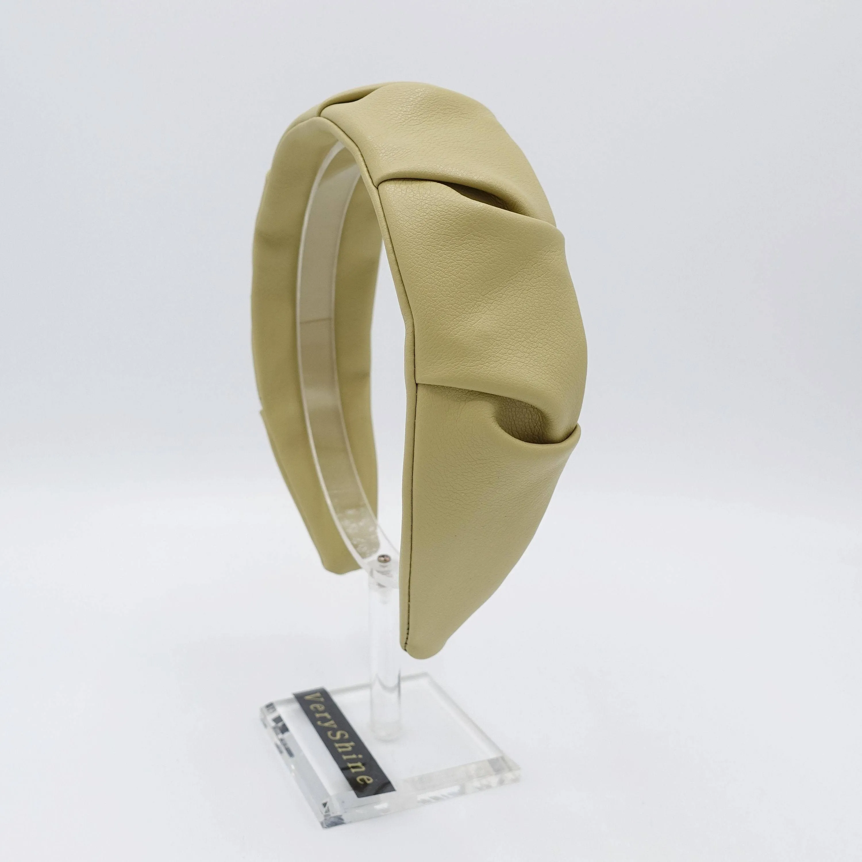 leather headband pleats hairband Fall Winter stylish hair accessory for women