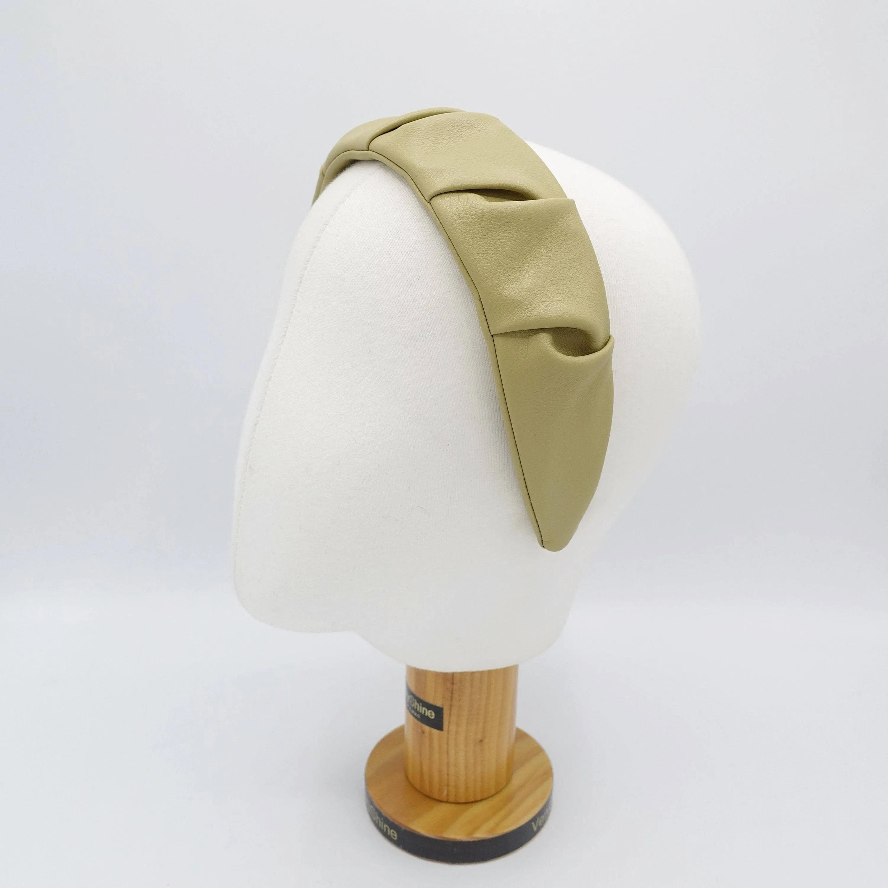 leather headband pleats hairband Fall Winter stylish hair accessory for women