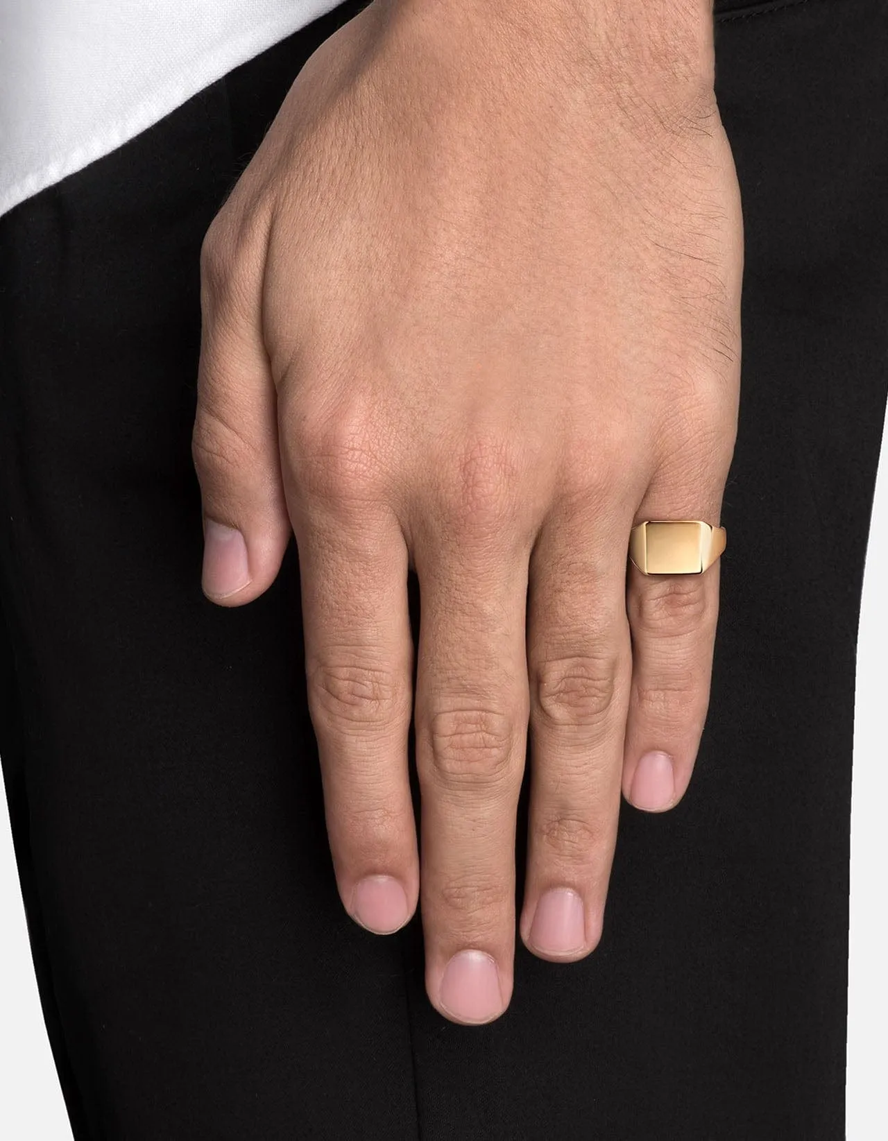 Ledger Pinky Ring, Gold Vermeil