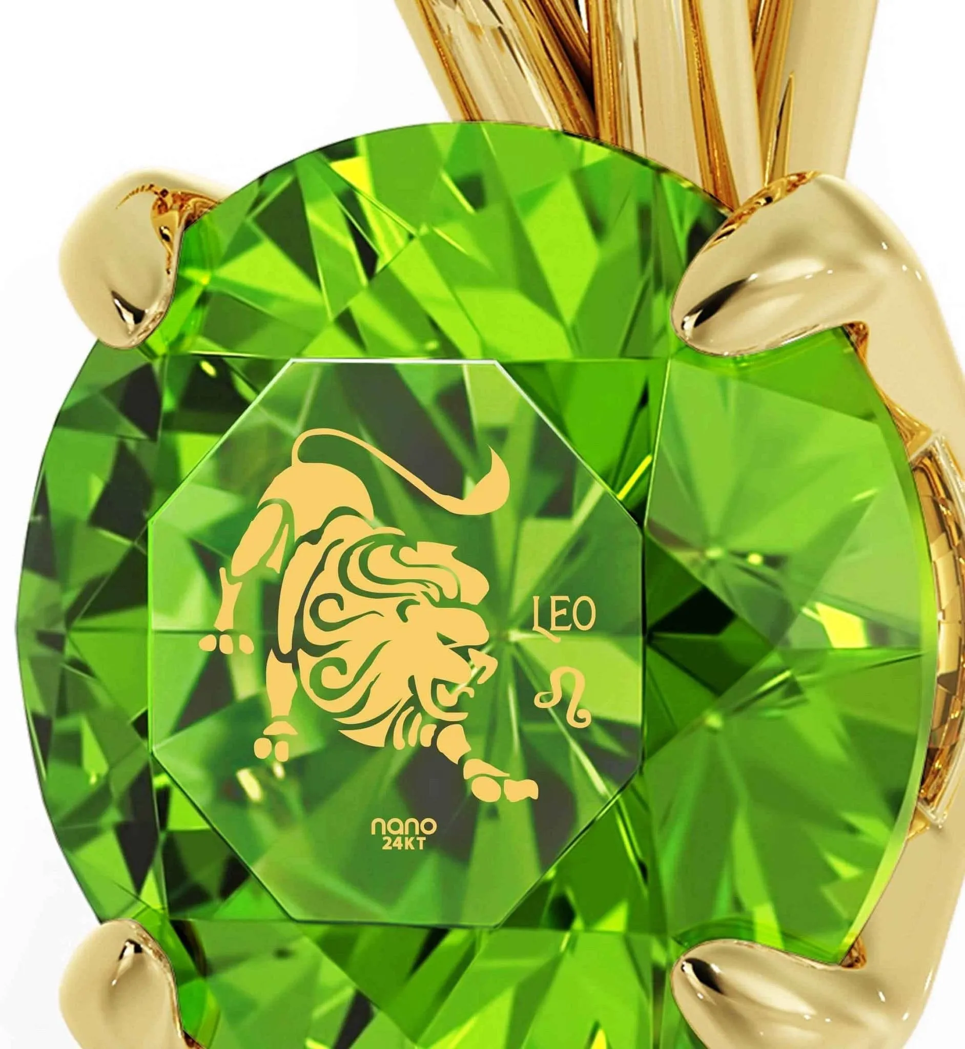 Leo Sign, 14k Gold Necklace, Swarovski