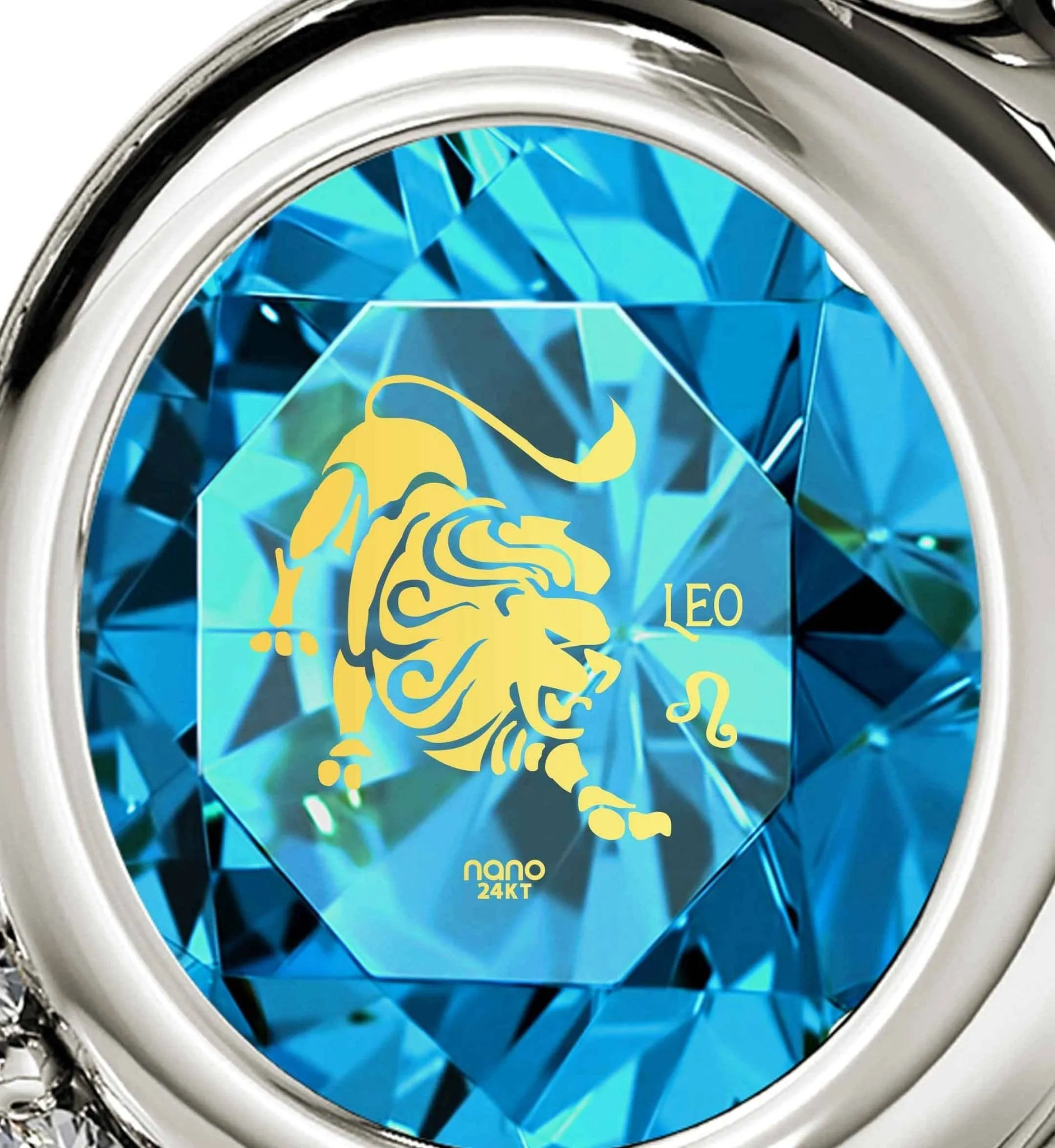 Leo Sign, 925 Sterling Silver Necklace, Swarovski