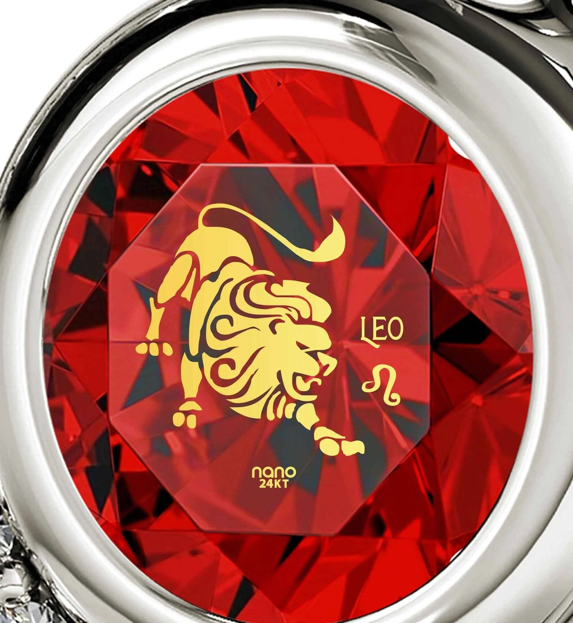 Leo Sign, 925 Sterling Silver Necklace, Swarovski