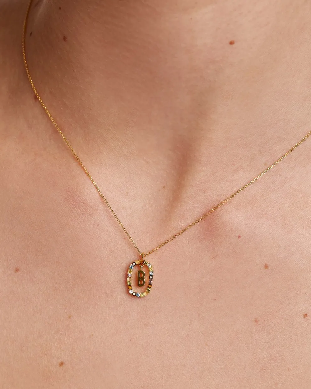 Letter B Circle Necklace